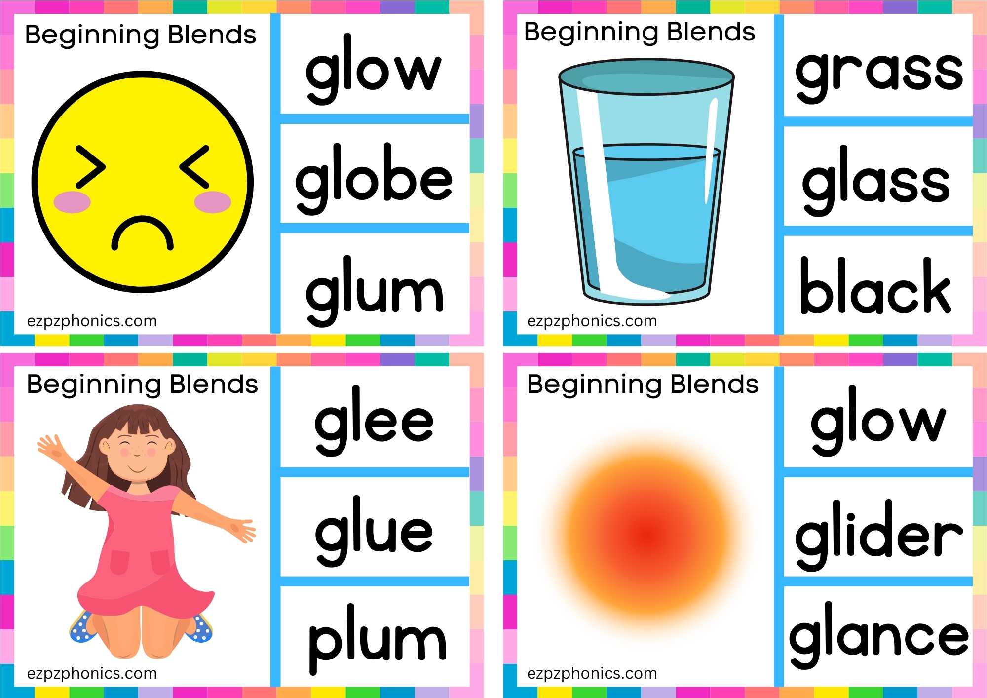 GL Beginning Blends Clip Cards Look At The Image And Clip The Correct Word Set 2
